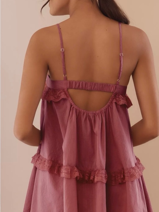 Anthropologie Dresses & Skirts - Anthropologie Mauve Tiered Mini Dress